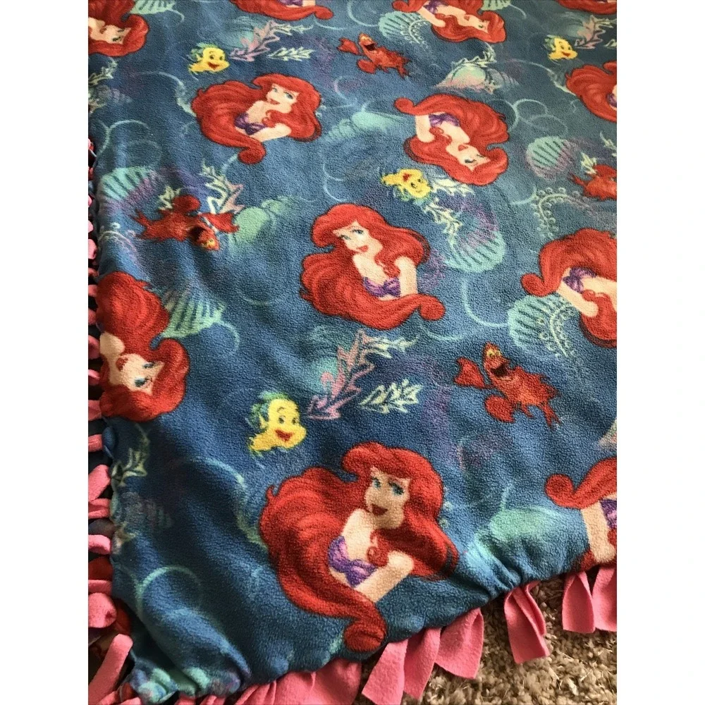 Rare Vintage Disney Little‎ Mermaid Throw Blanket 62